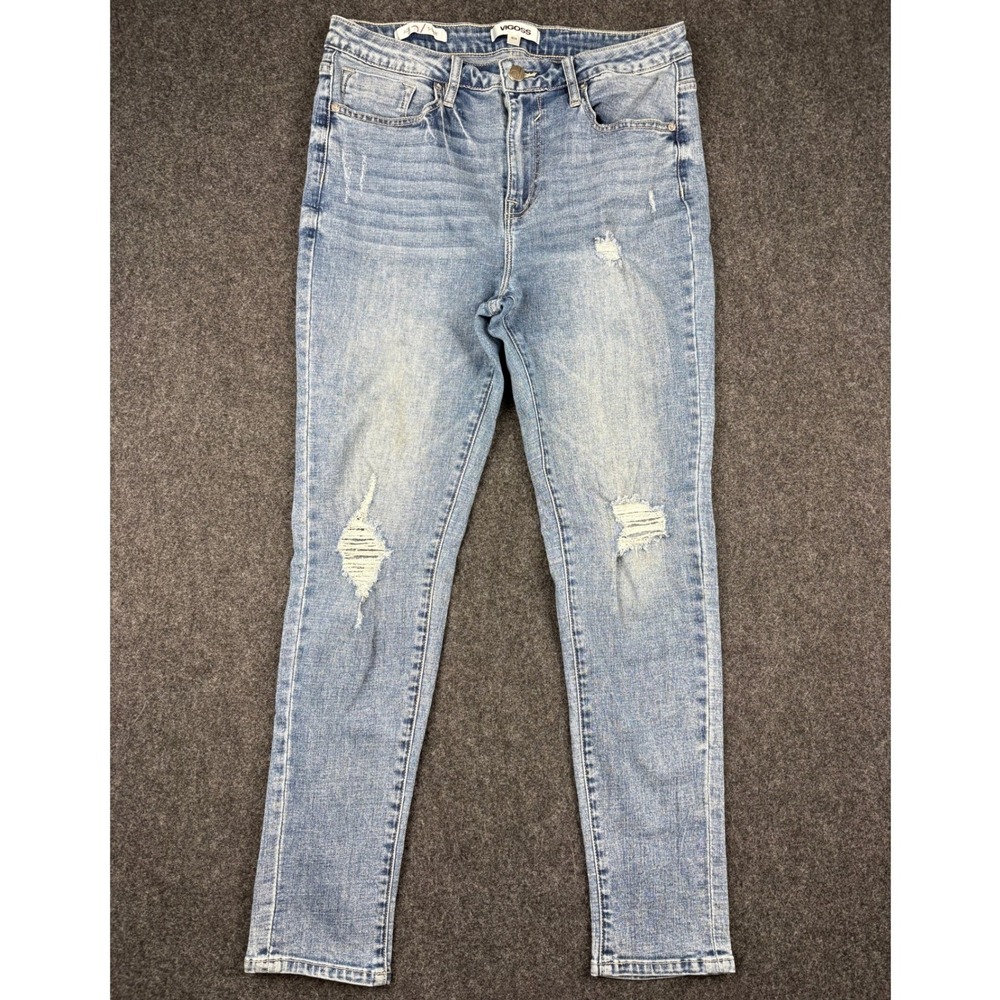 Vigoss Ace Skinny Jeans Womens 9/29 Light Wash Distressed High Rise Denim